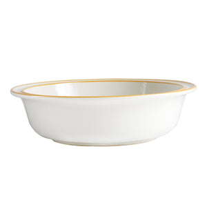 Lg White Bowl With Yellow Rim Design