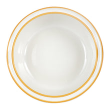 Lg White Bowl With Yellow Rim Design