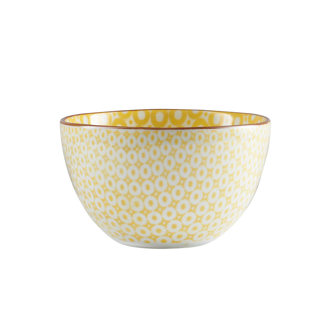 Md Yellow Dotted Bowl With Red Rim