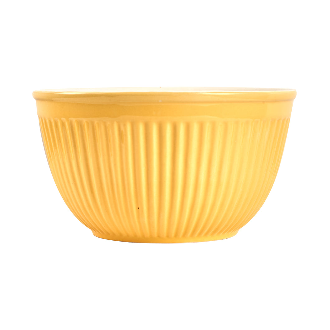 Lg Ribbed Light Yellow Bowl