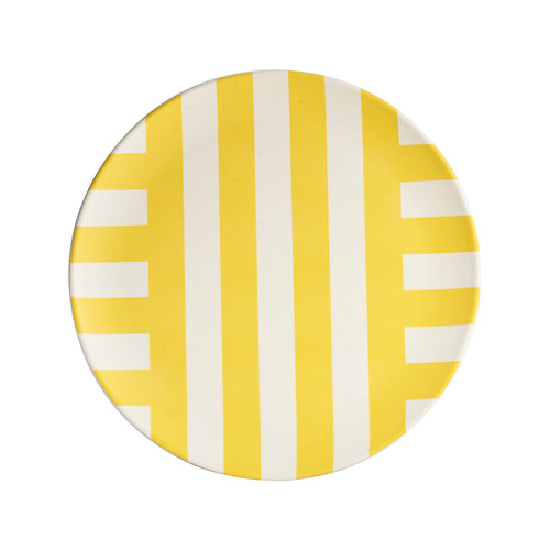 Lg Yellow Geometric Plate