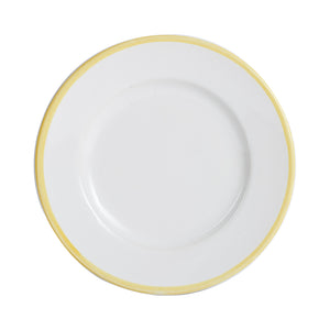 Sm White Plate With Yellow Rim