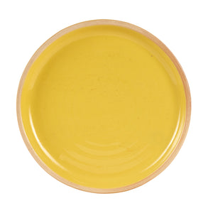 Lg Bright Yellow Plate With A Light Orange Rim