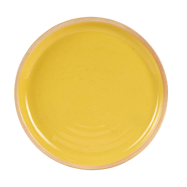 Lg Bright Yellow Plate With A Light Orange Rim