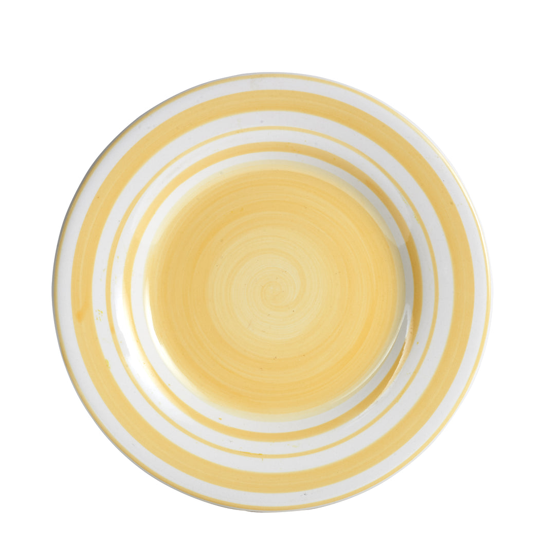 Lg Light Yellow Ringed Plate