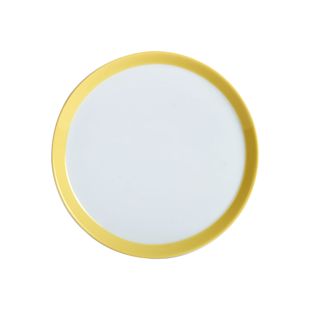 Md Shallow Plate With Yellow Rim