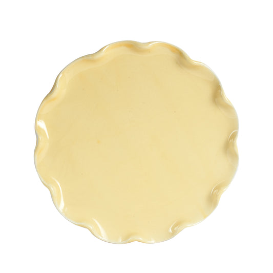 Md Pale Yellow Plate With Wavy Edges