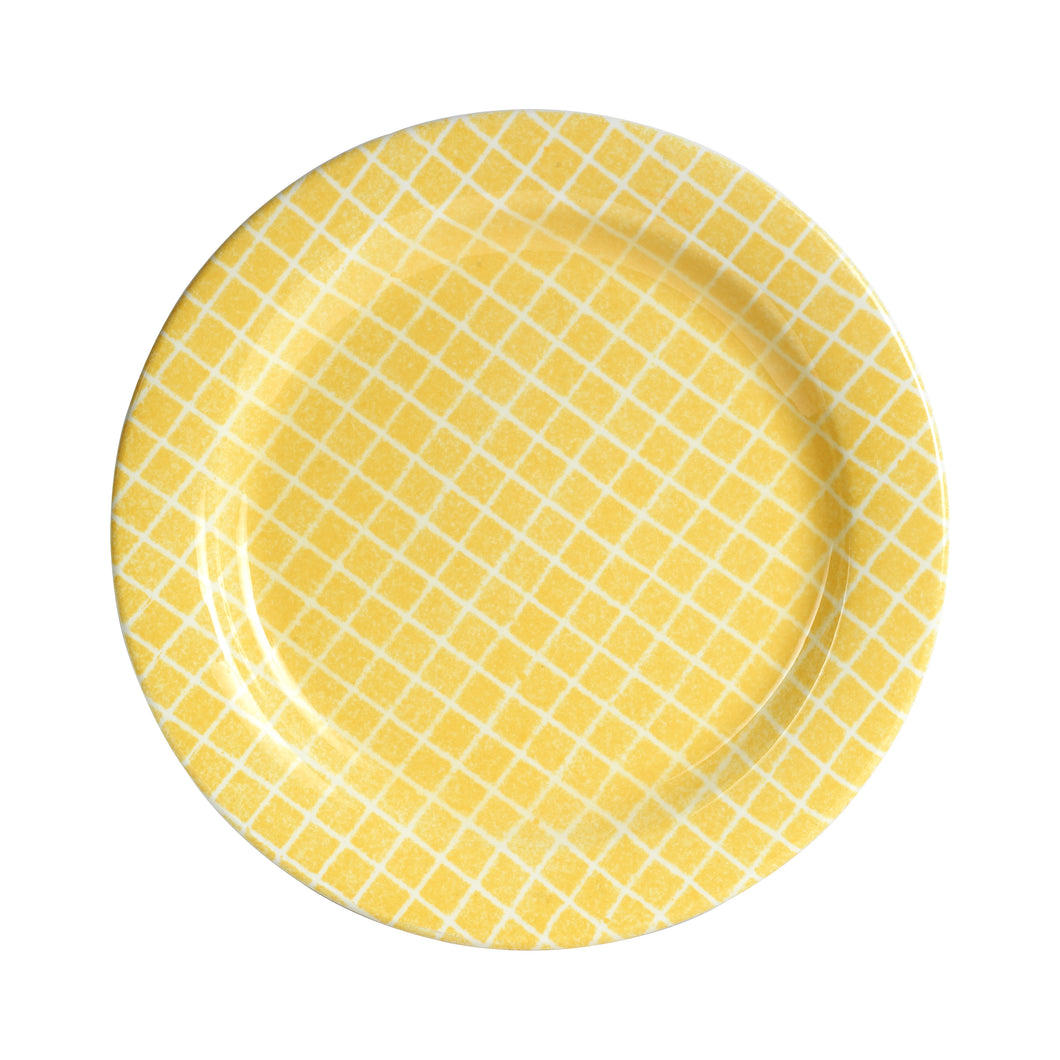 Lg Grided Yellow Plate