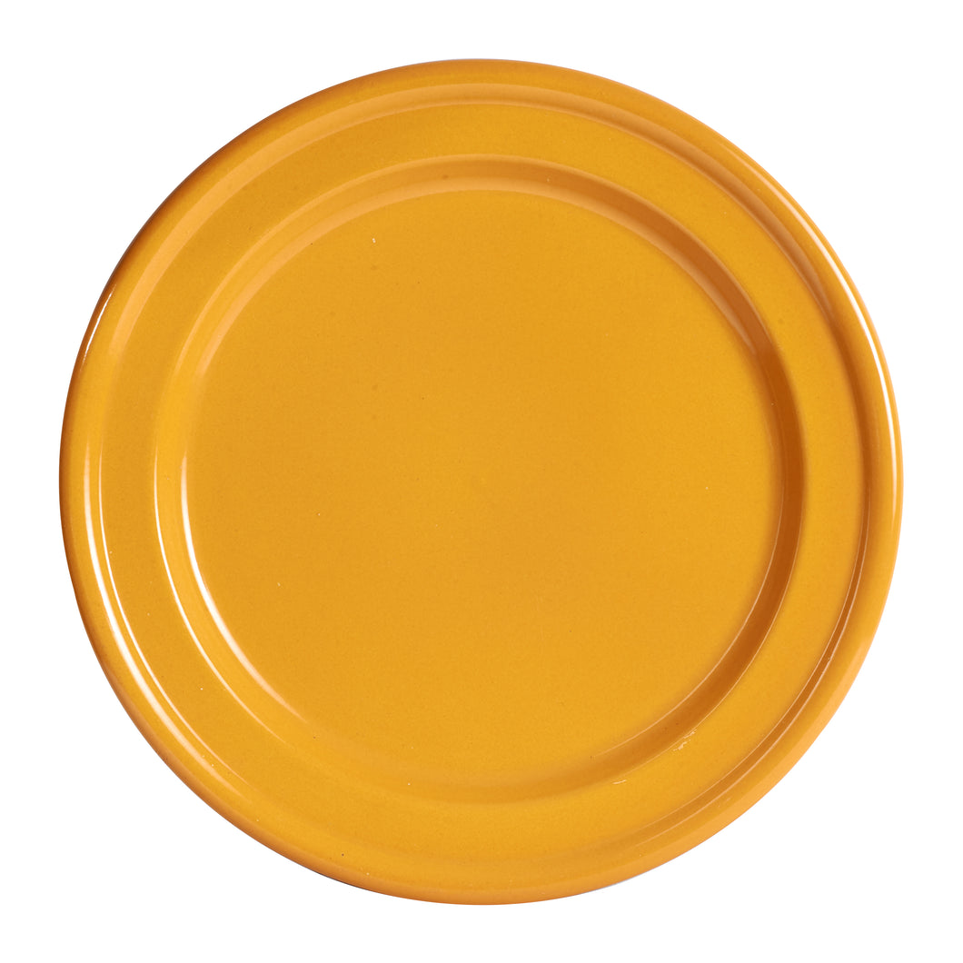 Lg Dark Yellow Fluted Plate