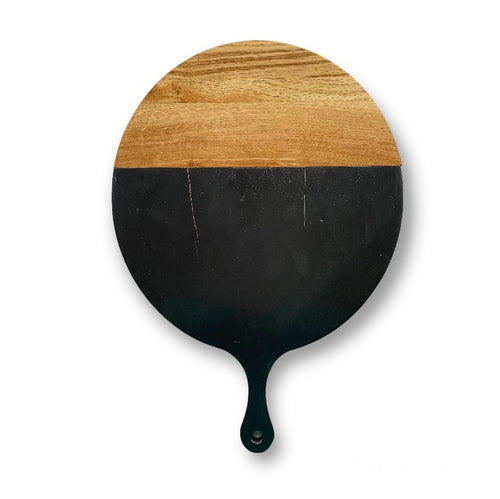 Wood and Black Round Paddle